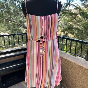 Casual lightweight Pink and White Striped Dress